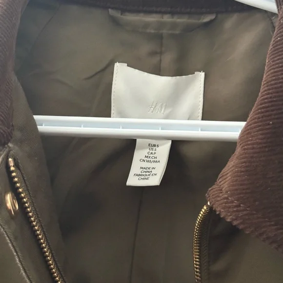 Classic Brown Utility Jacket with Corduroy Collar - Picture 3 of 3